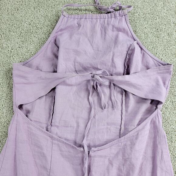 Urban Outfitters Womens Dress 8 Purple Halter Neck Open Tie Back Bodycon Mini - Picture 8 of 12